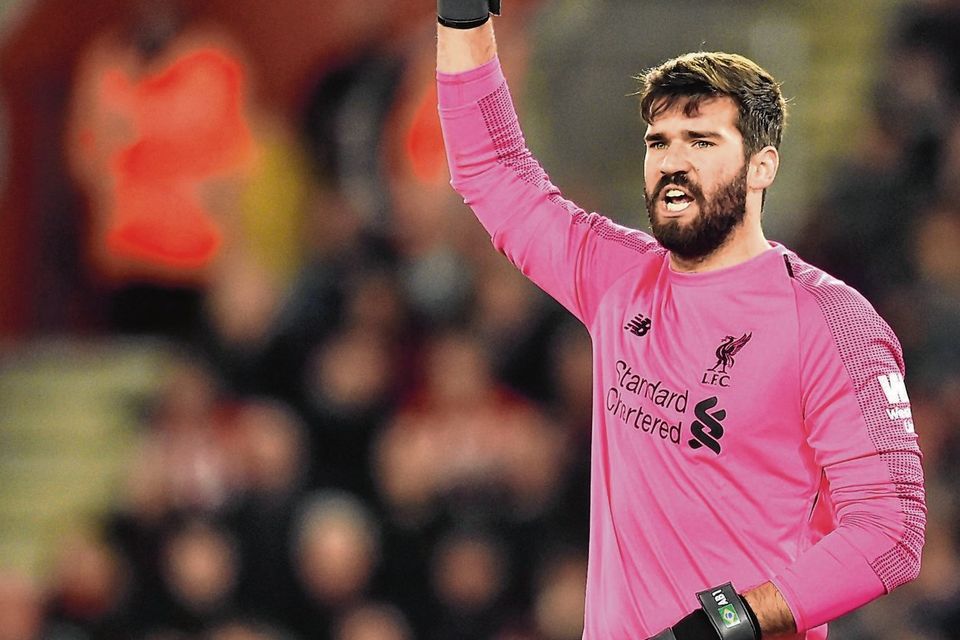 LIVERPOOL, ENGLAND - SEPTEMBER 18: Alisson Becker of Liverpool