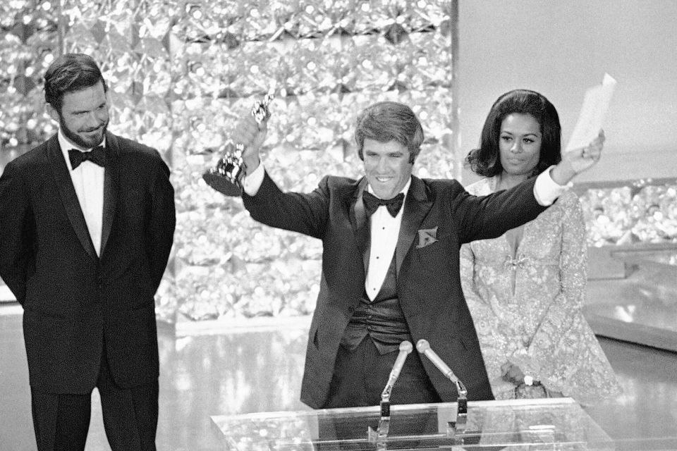 FILE - Composer Burt Bacharach accepts the Oscar for Best Original Score for "Butch Cassidy and the Sundance Kid" at the Academy Awards in Los Angeles on April 7, 1970. Bacharach died of natural causes Wednesday, Feb. 8, 2023, at home in Los Angeles, publicist Tina Brausam said Thursday. He was 94. (AP Photo, File)