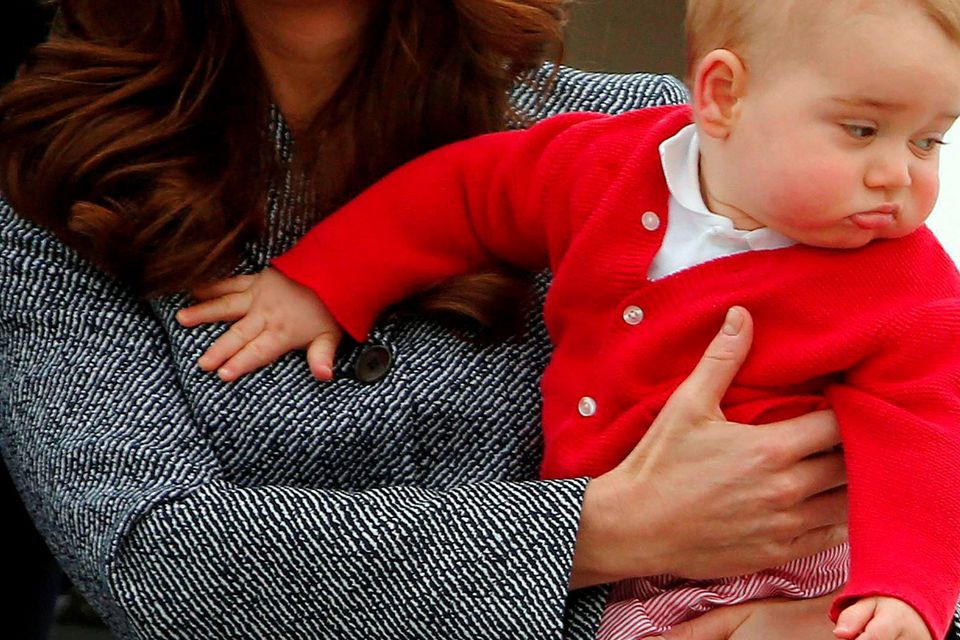 Kate Middleton with her baby George