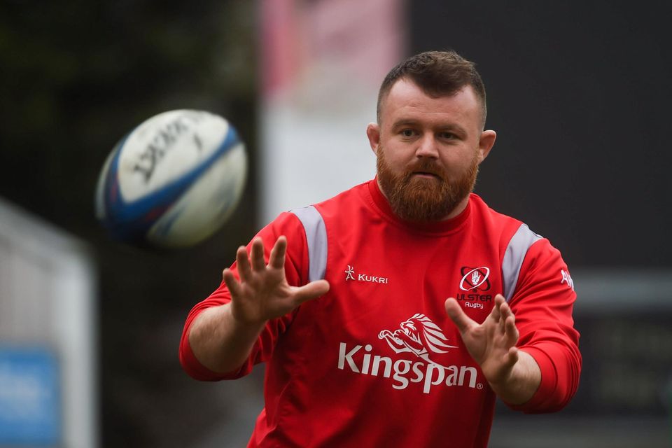 Andy Warwick during the Ulster Rugby Captain's Run at the Kingspan Stadium in Belfast. Photo: Eoin Smith/Sportsfile