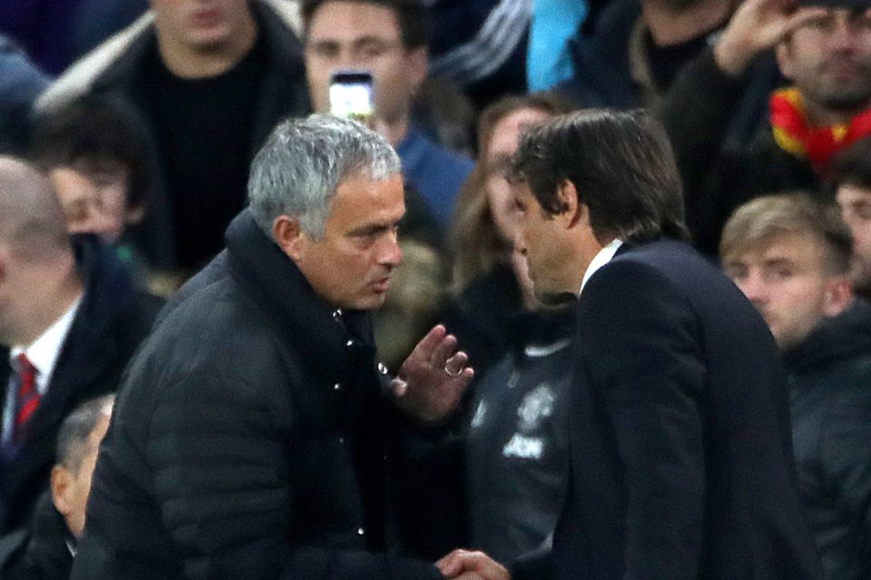 Jose Mourinho's Manchester United face Antonio Conte's Chelsea on Sunday in the Premier League