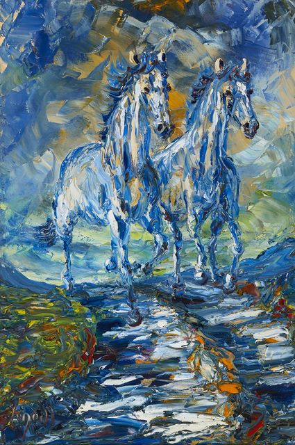 'Two Horses' by Liam O'Neill, sold at Whyte's
