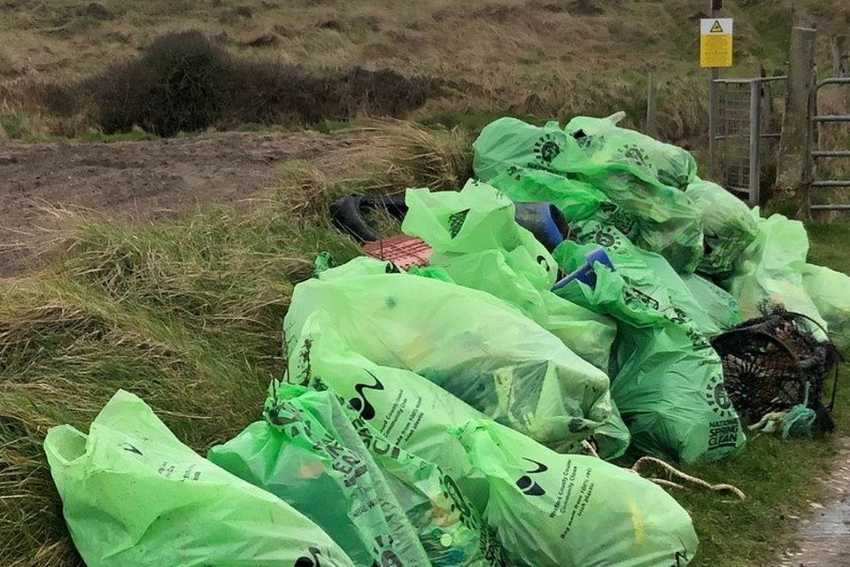 The rubbish collected by Tomhaggard Clean Coasts Group over St Patrick's bank holiday weekend.