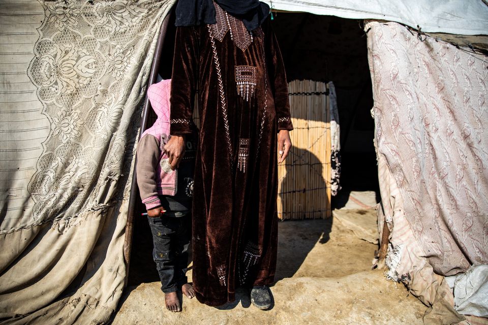 A family in Raqqa live in an IDP camp in the city. They left their home with very little. They are being helped by Concern through the ECHO programme. Photo: Gavin Douglas/Concern Worldwide
