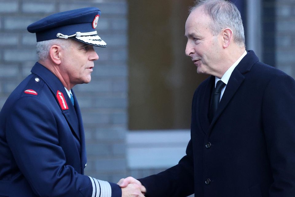 Tánaiste and Defence Minister Micheál Martin with Defence Forces chief of staff Lt Gen Seán Clancy
