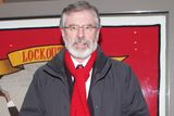 thumbnail: Gerry Adams pictured last night at The opening night of "The Risen People" at The Abbey Theatre Dublin