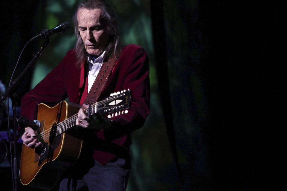 Legendary singer-songwriter Gordon Lightfoot performs his classic hits at the McPherson Playhouse in Victoria, British Columbia, on October 23 2017 (Chad Hipolito/The Canadian Press/AP)