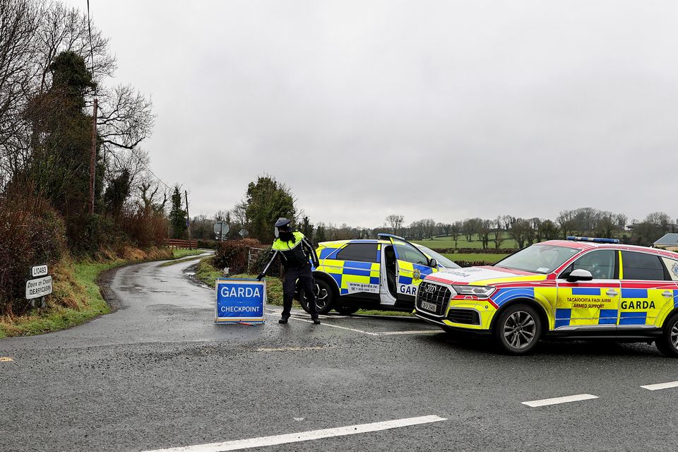 Gardaí at the scene near Ballyconnell, Co. Cavan (Picture: Gerry Mooney)