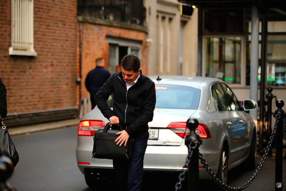 Finance Minister Paschal Donohoe arrives to work on Budget Day (Photo: Gerry Mooney)