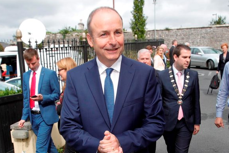 Micheál Martin arrives at the Fianna Fáil think-in yesterday Picture: Conor McCabe