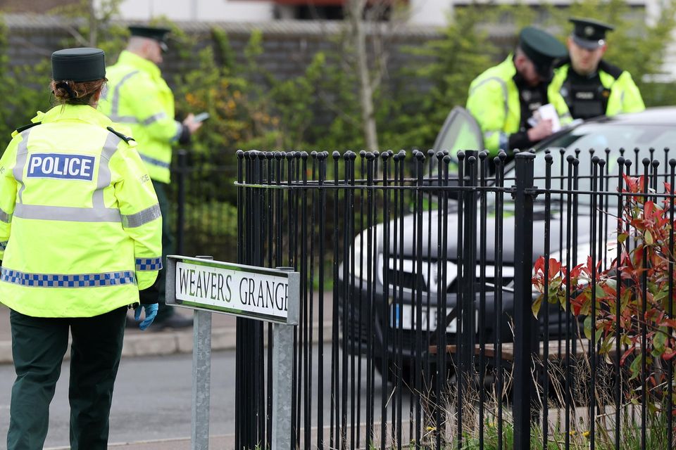 Police conducting a checkpoint in the Weavers Grange area of Newtownards in Co Down