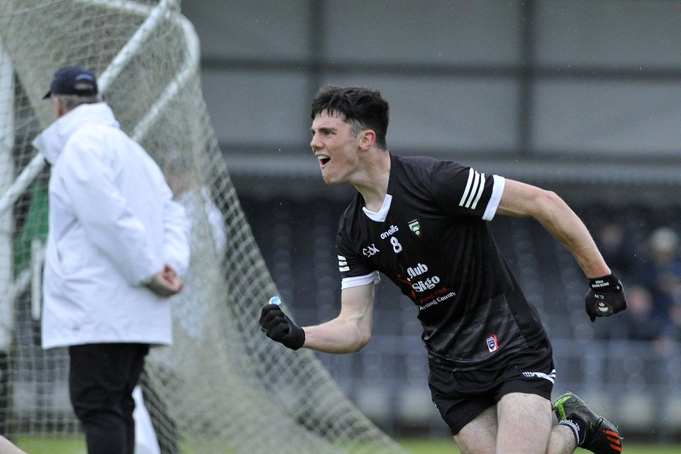 Sligo's Conor Walsh celebrates scoring a goal in Markievicz Park. Pic: Carl Brennan.