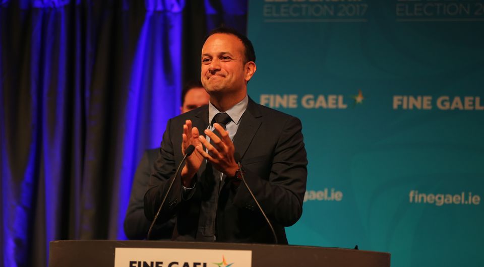 Leo Varadkar at the Mansion House minutes after being elected the new leader of Fine Gael