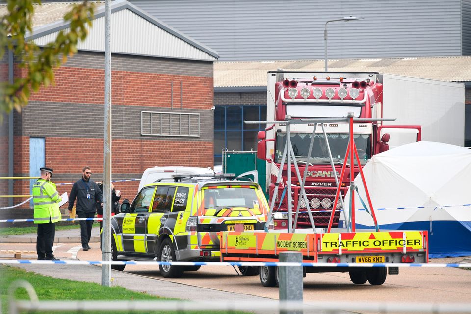 39 bodies were found inside a lorry container on the industrial estate
Photo credit: Stefan Rousseau/PA Wire