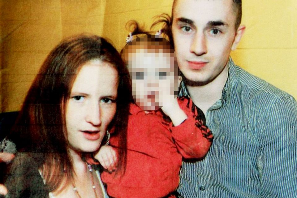 Gun victim Martin O’Rourke with his partner Angelina Power and one of their three children