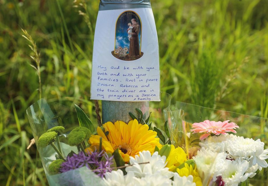 Flowers at the entrance to Ballisodare River and Knoxpark where Jessica McLoughlin died Photo: Gerry Mooney