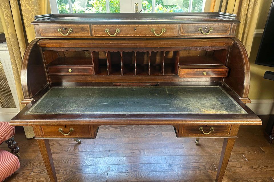 A Maple & Co Cylinder desk, from Frankfort Castle, whose complete contents will come to auction online at Easylive Auctions on Tuesday, May 19, from 6pm