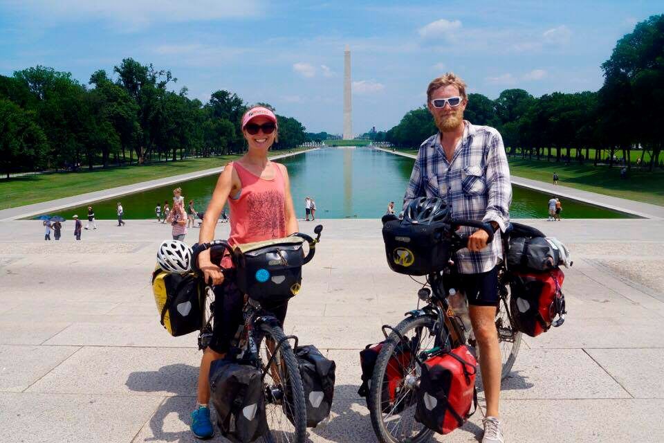 Jo and Paul Casey on the US leg of their global cycle