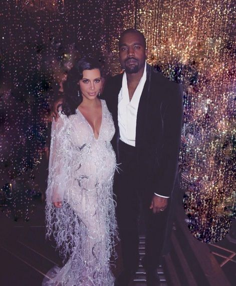 Kim Kardashian and Kanye West at Kris Jenner's 60th birthday in November 2015.