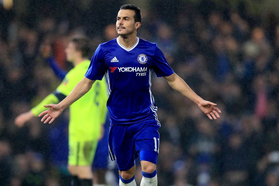 Pedro left the pitch midway through the first-half of the 3-0 friendly victory