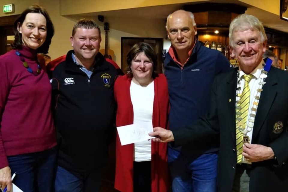 Second-placed team members Mary Phelan, Liam Newsome, Breda Newsome and Ivan Shields with
Lions Club president Sean Olohan