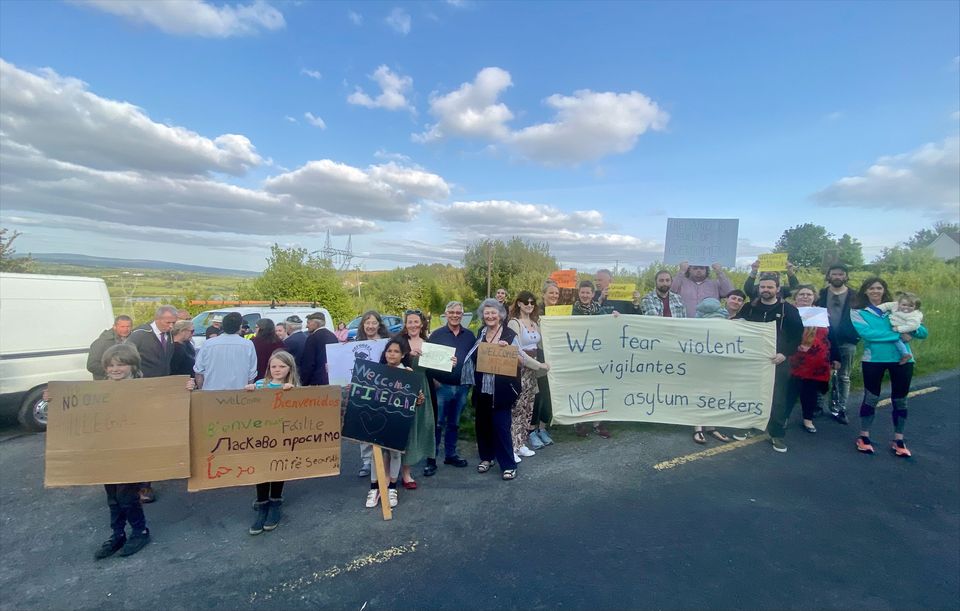 Members of the new North Clare Solidarity Network welcoming asylum seekers to the area