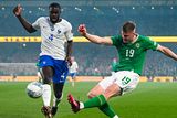 thumbnail: Ireland's Evan Ferguson in action against Dayot Upamecano of France during the Euro 2024 qualifier at Aviva Stadium in Dublin. Photo by Stephen McCarthy/Sportsfile