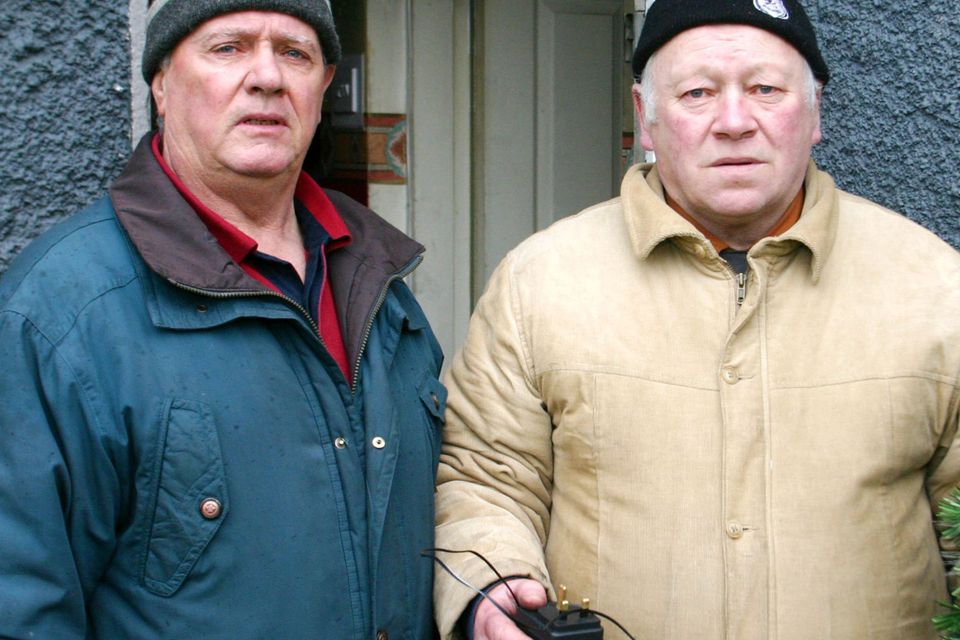 Joe Lynch (left), 73, of Beechgrove Avenue, Limerick and Sean O'Neill, 75, from Quinn's Cottages, Rosbrien, Limerick were remanded in custody on Monday after they appeared in court in Northern Ireland charged with terrorism offences. Photo: Liam Burke/Press 22