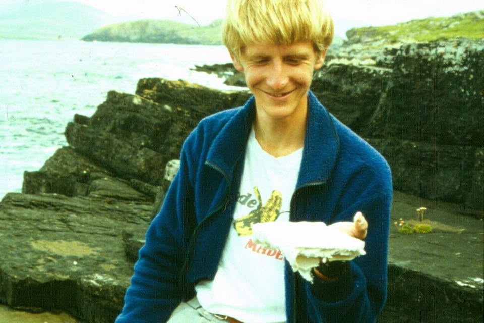 Swiss student Iwan Stossel on the rocks in Co Kerry in 1992