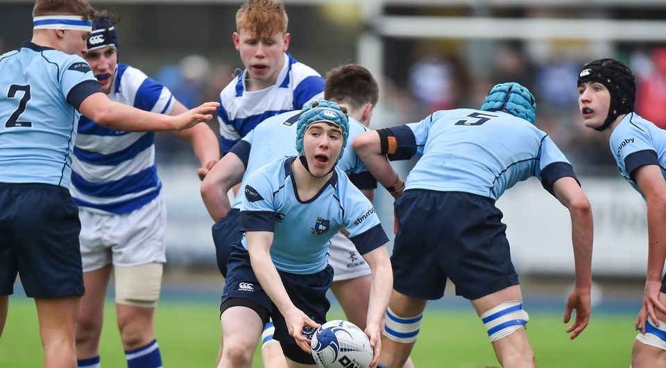 Jeffery Woods of St. Michaels College in action against Blackrock College during the Bank of Ireland Leinster Schools Junior Cup Final. Photo: Matt Browne/Sportsfile