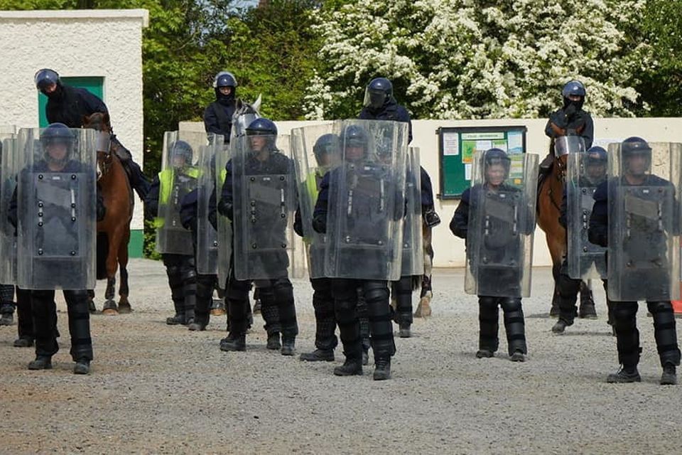 Gardaí from the Wexford/Wicklow division participating in public order training at a location in North Wexford recently.