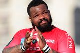 thumbnail: RC Toulon's  French centre Mathieu Bastareaud celebrates after the European Rugby Champions Cup 1/4 final match between RC Toulon and London Wasps