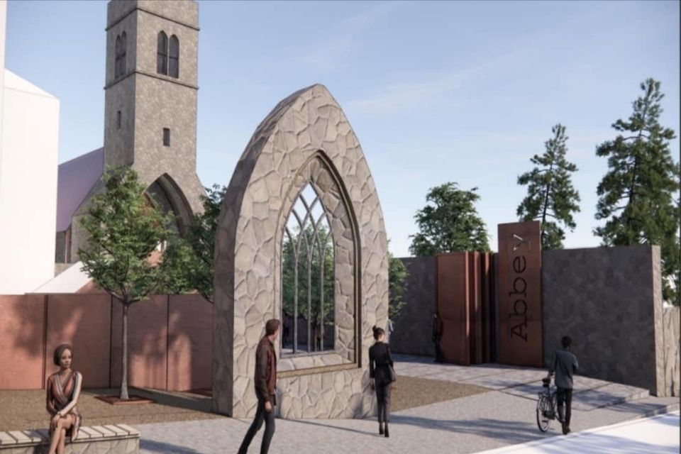 An artist's impression of the covered area at Drogheda's Old Abbey.