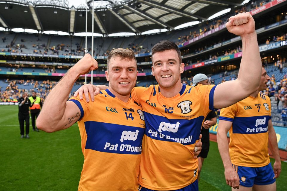 Shane O’Donnell (left) and Tony Kelly are back to boost Clare’s hopes of Munster Championship success against Tipperary. Photo: Sportsfile