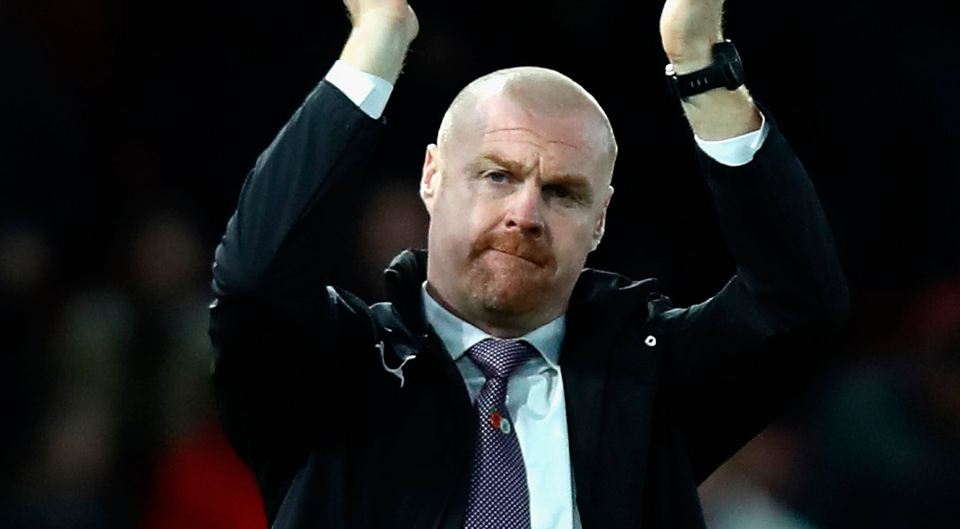 Sean Dyche shows apprecation to the Burnley fans. Photo: Getty Images