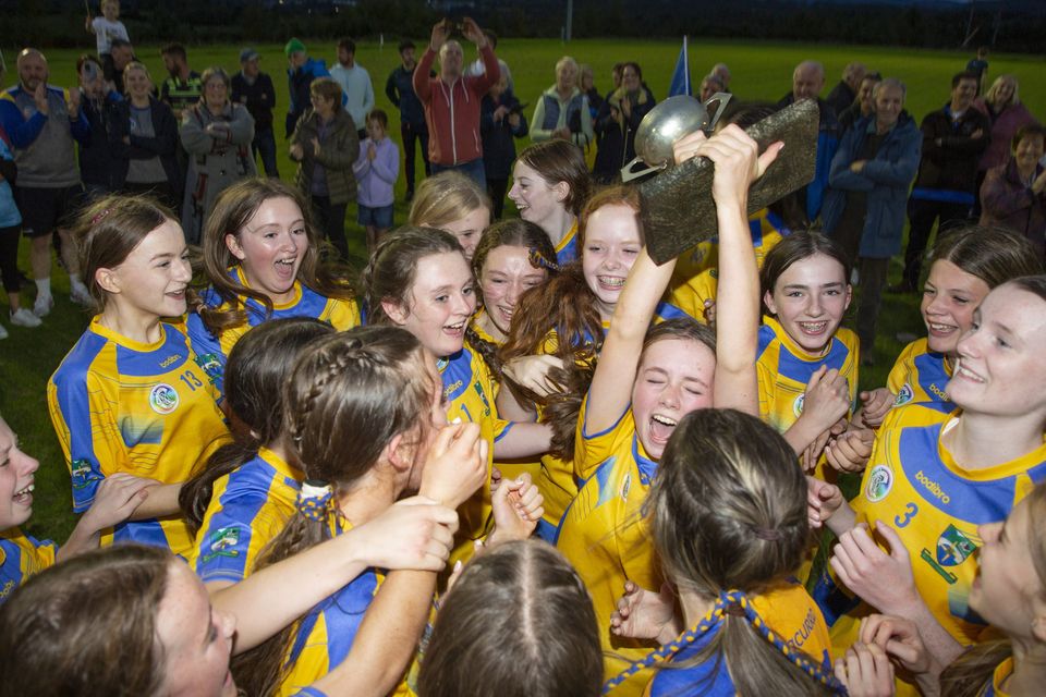 That winning feeling! Annacurra players celebrate winning the Under-14 'A' camogie championship.