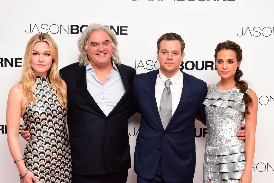 Julia Stiles, Paul Greengrass, Matt Damon and Alicia Vikander attend the European premiere of Jason Bourne at the Odeon Cinema in Leicester Square, London