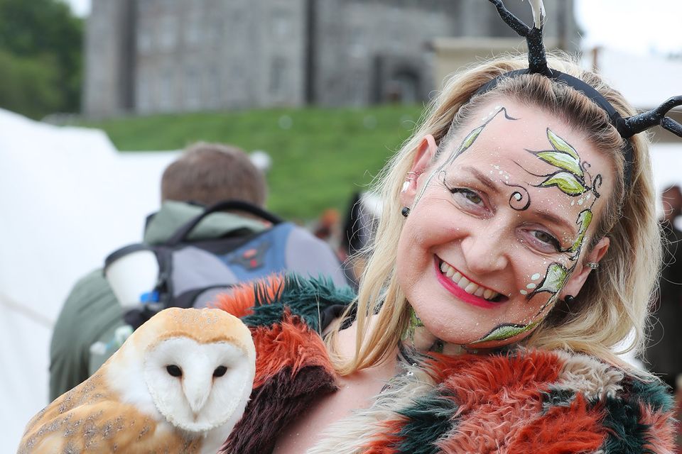 Jo Fitzsimons with Fluff the owl.