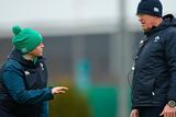 thumbnail: Backs coach Niamh Briggs, left, and Senior Coach John McKee during Ireland women's squad training at the IRFU High Performance Centre in Dublin. Photo by Ramsey Cardy/Sportsfile