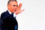 thumbnail: US President Barack Obama waves as he walks through the colonnade as he departs the Oval Office for the last time as president, at the White House