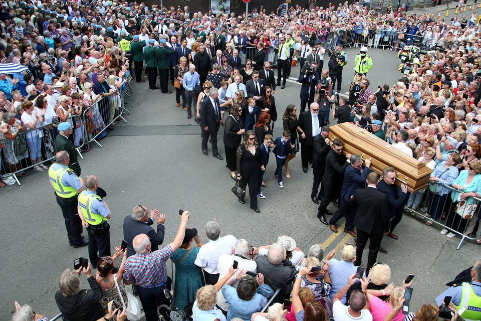 The funeral of Brendan Grace in the Liberties in Dublin. Photo: Mark Condren