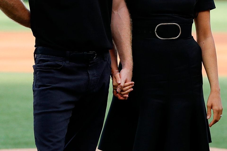 Prince Harry, Duke of Sussex and Meghan, Duchess of Sussex attend the  Boston Red Sox vs New York Yankees baseball game at London Stadium on June 29, 2019 in London, England. The game is in support of the Invictus Games Foundation. (Photo by Peter Nicholls - WPA Pool/Getty Images)