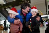 thumbnail: Damien Rossi from Brisbane Australia greets nephews Leo Rossi (7) from Clontarf and Dillon Rossi (6) from Clontarf at Dublin Airport. Photo: Gareth Chaney/ Collins Photos