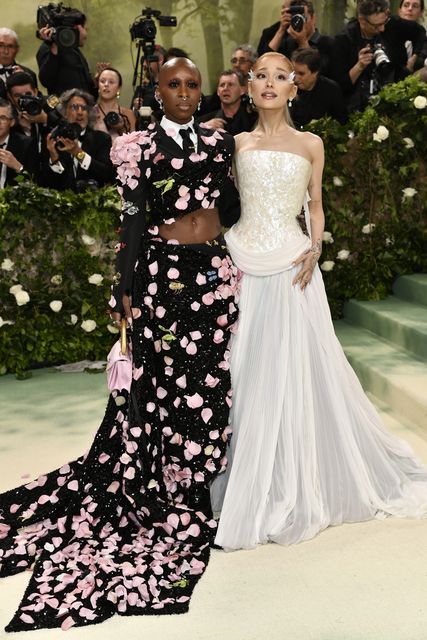 Cynthia Erivo, left, and Ariana Grande attend the Costume Institute benefit gala at the Metropolitan Museum of Art (Evan Agostini/Invision/AP)