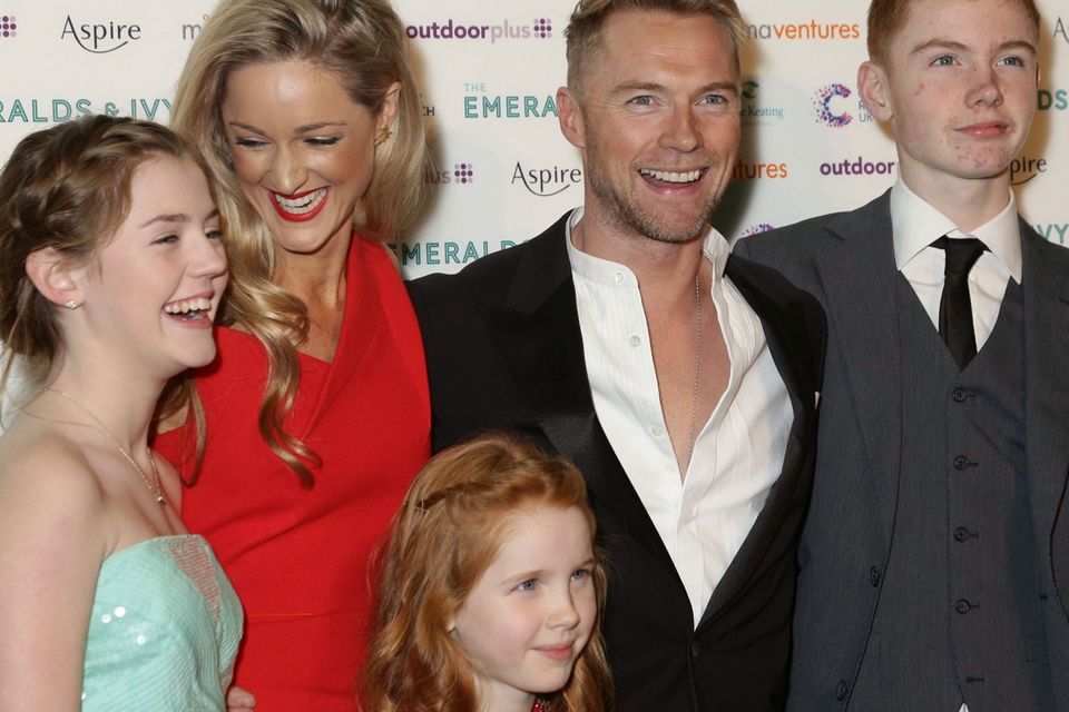 Ronan Keating and Storm Uechtritz with his children
