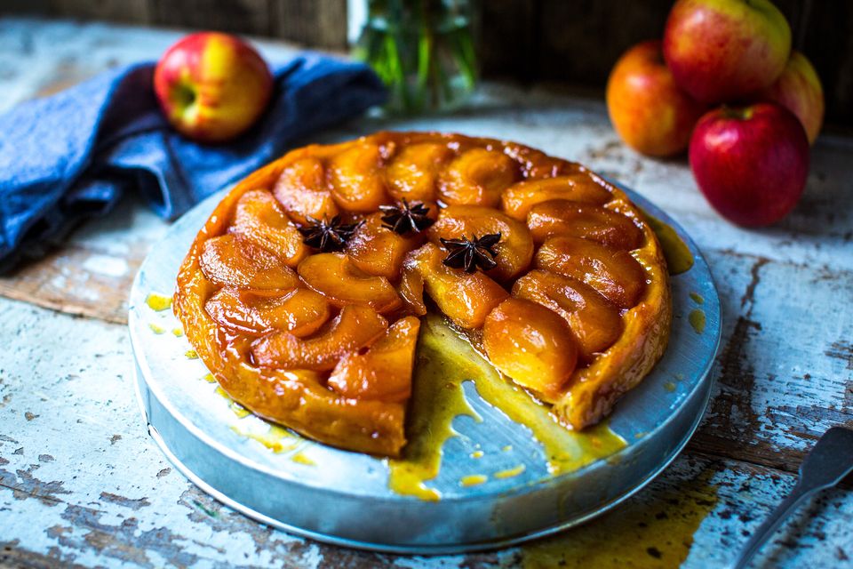 Apple tarte tatin with star anise. Picture: Donal Skehan