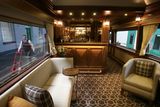 thumbnail: The bar and lounge on board the Belmond Grand Hibernian, pictured after it arrived into Heuston Station. Photo: Leon Farrell/Photocall Ireland.