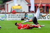 thumbnail: 24 July 2014; John Russell, Sligo Rovers, in action against Tobias Michelsen, Rosenborg. UEFA Champions League, Second Qualifying Round, Second Leg, Sligo Rovers v Rosenborg, Showgrounds, Sligo. Picture credit: David Maher / SPORTSFILE