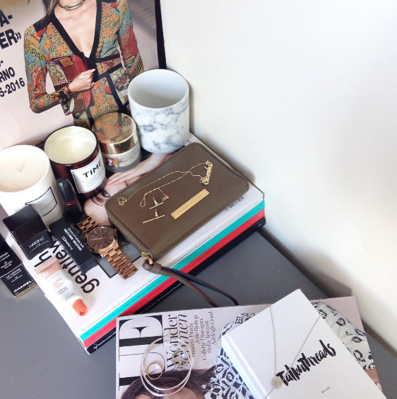 Siomha's candles, Mac make-up, magazines and jewellery. Photo: Siomha Connolly Instagram