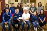 thumbnail: Harry Twomey from Tintern Drama group presents €1800 to David Wall chairperson of Gusserane camogie club who are heading to regional finals in June. The money was raised at their recent performance in Gusserane hall. Photo; Mary Browne 